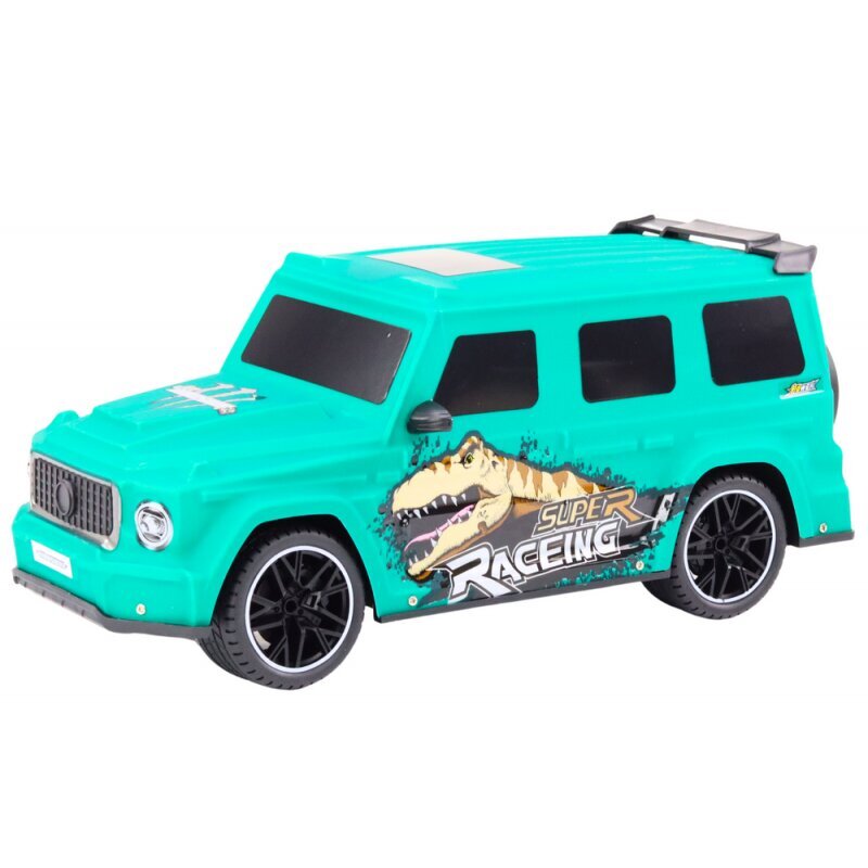 Remote Controlled RC Car with Dinosaur, 1:10 Scale, Green цена и информация | Mänguasjad poistele | hansapost.ee