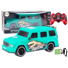 Remote Controlled RC Car with Dinosaur, 1:10 Scale, Green цена и информация | Игрушки для мальчиков | hansapost.ee