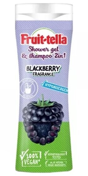 Dušigeel ja šampoon 2in1 Fruittella Blackberry, 300 ml цена и информация | Dušigeelid, õlid | hansapost.ee