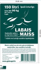 LDPE prügikotid, 150 liitrit, 80 x 110 cm, 5 tk rullis, eriti vastupidav hind ja info | Prügikotid | hansapost.ee