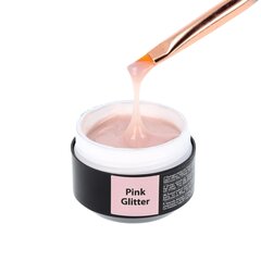 Строительный гель Solid Sincero Salon, Pink Glitter, 15 мл цена и информация | Лаки, укрепители для ногтей | hansapost.ee