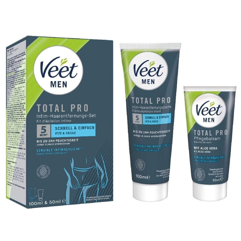 Intiimkarvade eemalduskomplekt Veet Veet Men Intim, 100 ml & 50 ml hind ja info | Depileerimisvahendid | hansapost.ee