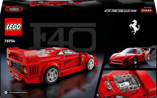 76934 Lego® Speed ​​​​Champions Ferrari F40 superauto, 318 o. hind ja info | Klotsid ja konstruktorid | hansapost.ee