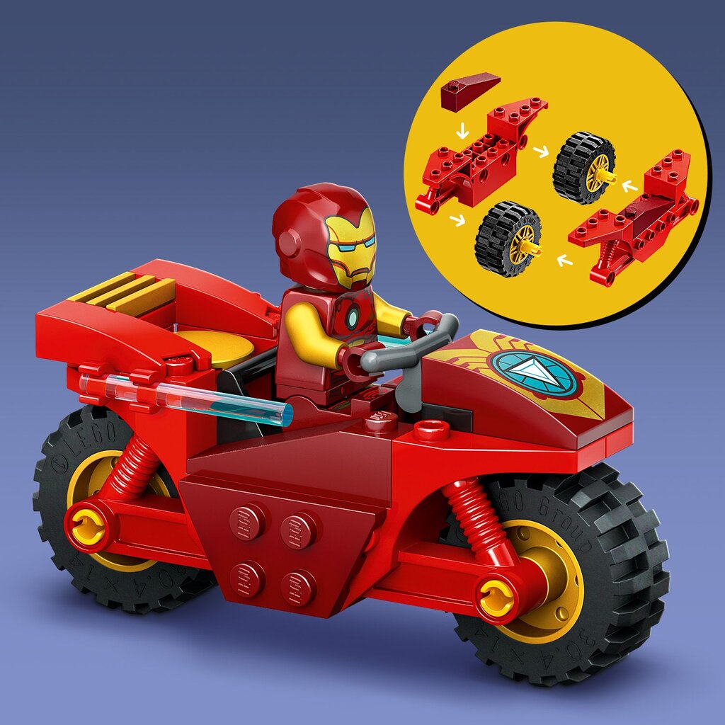 76287 Lego® Marvel Raudmees mootorratta ja Hulkiga, 68 o. hind ja info | Klotsid ja konstruktorid | hansapost.ee