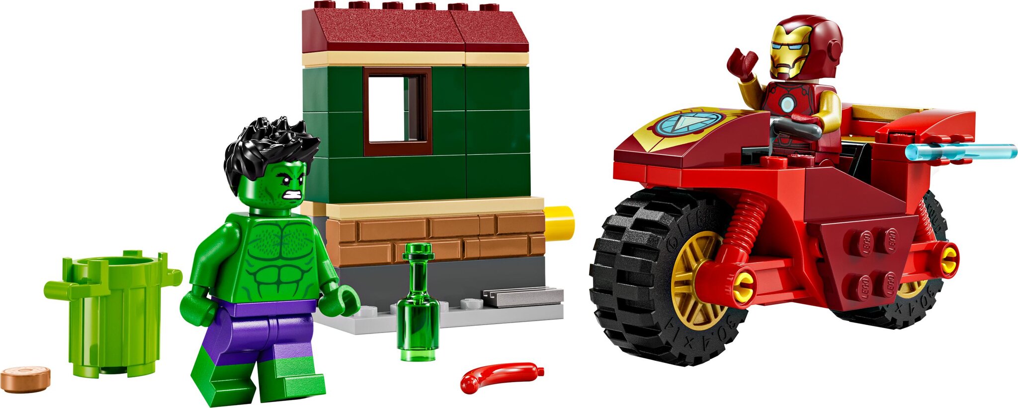 76287 Lego® Marvel Raudmees mootorratta ja Hulkiga, 68 o. hind ja info | Klotsid ja konstruktorid | hansapost.ee