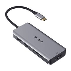 MOKiN Adapter|Docking Station 9 in 1 USB C to 2x USB 2.0 + USB 3.0 + 2x HDMI + DP + PD + SD + Micro SD (silver) цена и информация | Mokin Компьютерная техника | hansapost.ee