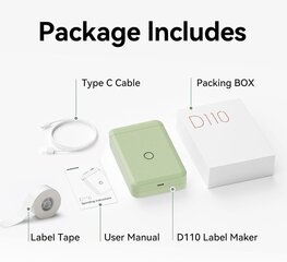 Niimbot D110 wireless label printer (green) цена и информация | Аксессуары для принтера | hansapost.ee