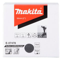 E-07478 Pinnaviimistlusketas 50mm, Jäik, Keskmine, 25tk Makita hind ja info | Lihvmasinad | hansapost.ee