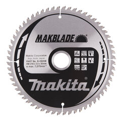 Пильный диск Makita B-09058 TCT MAKBLADE, 216х2х30 мм, 5° T60  цена и информация | Механические инструменты | hansapost.ee