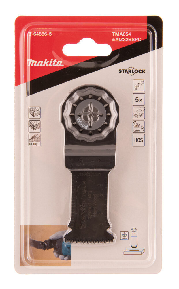 Multitool ristilõikamise saetera 32 mm B-64886-5 Makita hind ja info | Käsitööriistad | hansapost.ee