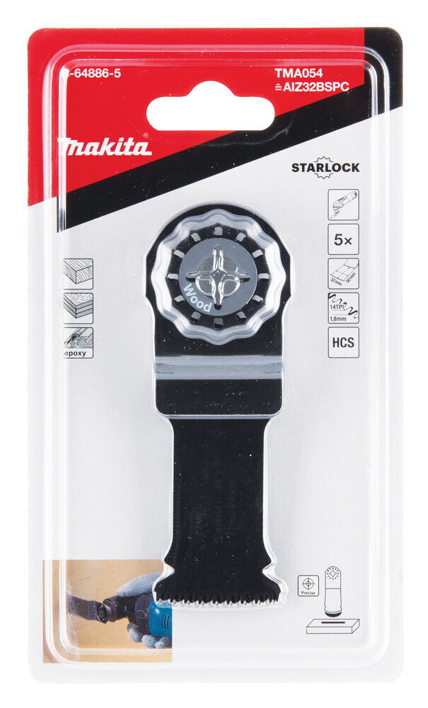 Multitool ristilõikamise saetera 32 mm B-64886-5 Makita hind ja info | Käsitööriistad | hansapost.ee