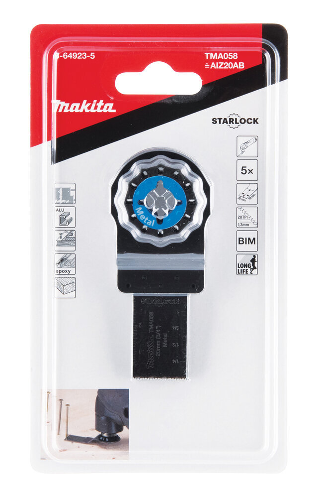 MULTITOOL ristilõikamise saetera 20mm; B-64923-5 Makita цена и информация | Käsitööriistad | hansapost.ee