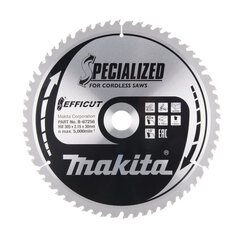 Пильный диск B-67256 TCT EFFICUT 305X2,15X30 мм 10 ° T60 Makita цена и информация | Ручной инструмент, 18 В 125 мм бесщеточная угловая шлифовальная машина для Makita Cordless, замена литий-ионного аккумулятора | hansapost.ee