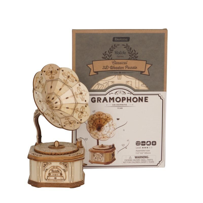 Robotime Gramophone 3D pusle hind ja info | Klotsid ja konstruktorid | hansapost.ee