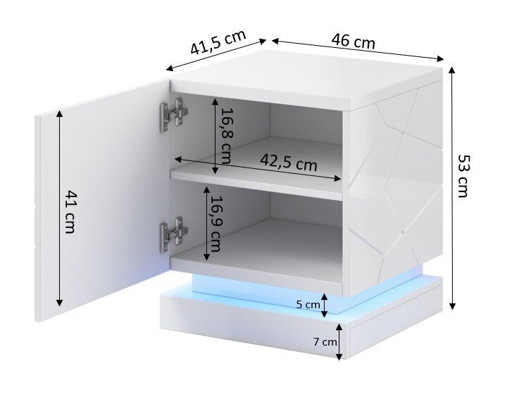 2-osaline öökapikomplekt Cama Meble QIU, must hind ja info | Öökapid | hansapost.ee