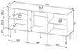 Kummut Cama Meble Hole, 152x42,5x74,5 cm, must hind ja info | Kummutid | hansapost.ee