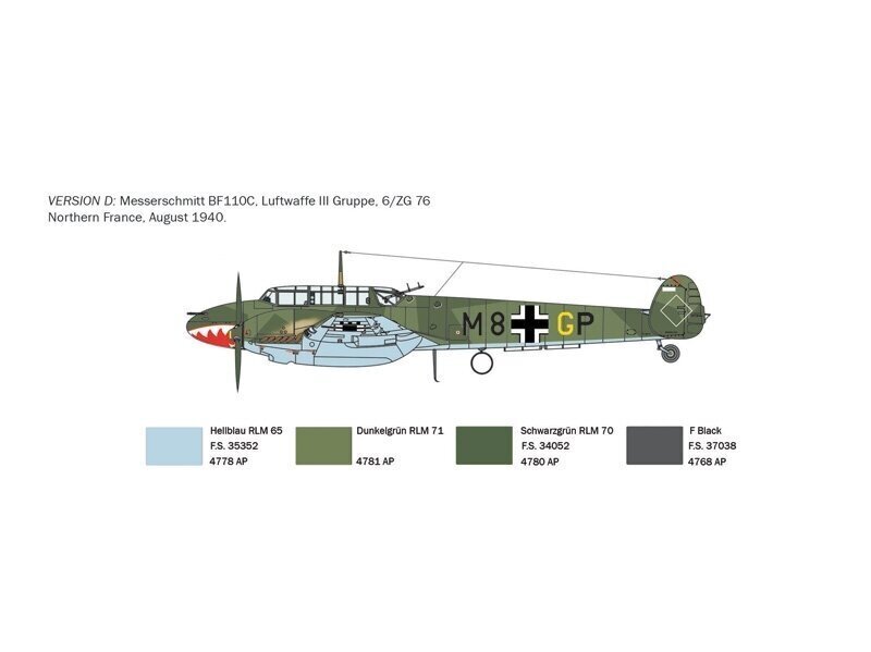 Konstruktor Italeri - Messerschmitt Bf 110 C Zerstörer, 1/72, 0049 hind ja info | Klotsid ja konstruktorid | hansapost.ee