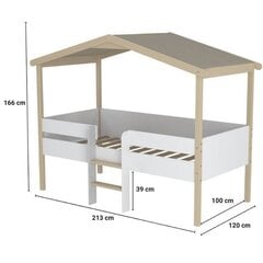 Кровать-House Piloti 90x190 натуральный/белый цена и информация | Детские кровати | hansapost.ee