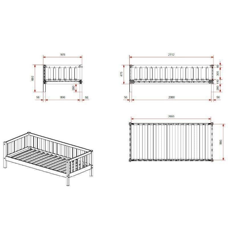 Lastevoodi Aatrium Fritz, 90x200 cm, valge цена и информация | Lastevoodid | hansapost.ee