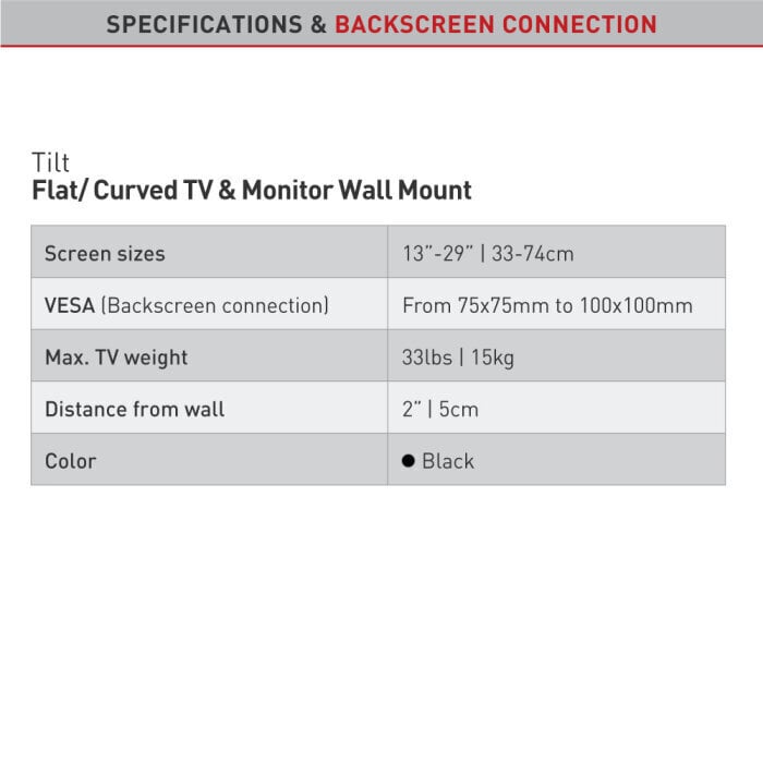 Teleri ja monitori seinakinnitus Barkan AL11, 13"-29", 15 kg, 100x100 mm цена и информация | Teleri seinakinnitused ja hoidjad | hansapost.ee