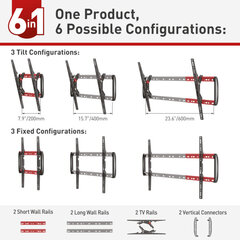 Настенное крепление Barkan AL41T для ТВ, 13"-90", 60 кг, 600x400 мм цена и информация | Кронштейны и крепления для телевизоров | hansapost.ee