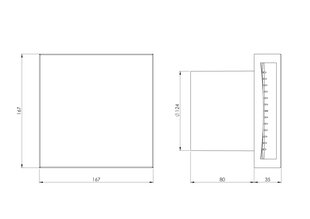 Электровентилятор EUROPLAST E-EXTRA EET125i, Ø125 мм c крышкой, inox цена и информация | Vannitoa ventilaatorid | hansapost.ee