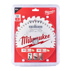 Saeketaste komplekt puidule Milwaukee 190 x 30 mm, 2-osaline цена и информация | Механические инструменты | hansapost.ee