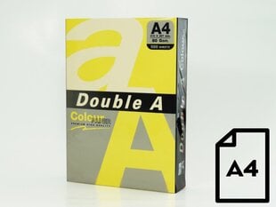 Värviline paber Double A, A4, 80g, 500 lehte, erinevad värvid hind ja info | Vihikud, märkmikud ja paberikaubad | hansapost.ee