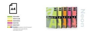 Värviline neoonpaber Double A, 75g, A4, 500 lehte, Rainbow 4 hind ja info | Vihikud, märkmikud ja paberikaubad | hansapost.ee