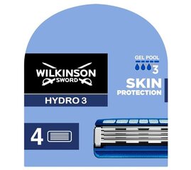 Вставки Wilkinson Hydro 3 Skin Protection для бритвы, 4 штуки цена и информация | Средства для бритья и косметика | hansapost.ee