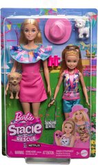 Kaks Barbie-nukku koos tarvikutega Mattel, HRM09, roosa/sinine, 10 tk hind ja info | Mänguasjad tüdrukutele | hansapost.ee