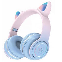 Riff RKD97 Bluetooth-peakomplekt mikrofoniga + LED Cat Ears Rainbow Pink hind ja info | Kõrvaklapid | hansapost.ee