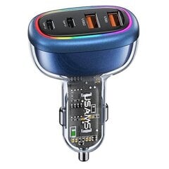 USAMS Ład. sam. 2xUSB-C 2xUSB-A C34 120W Fast Charge niebieski|blue CC169CC01 (US-CC169) цена и информация | Зарядные устройства для телефонов | hansapost.ee