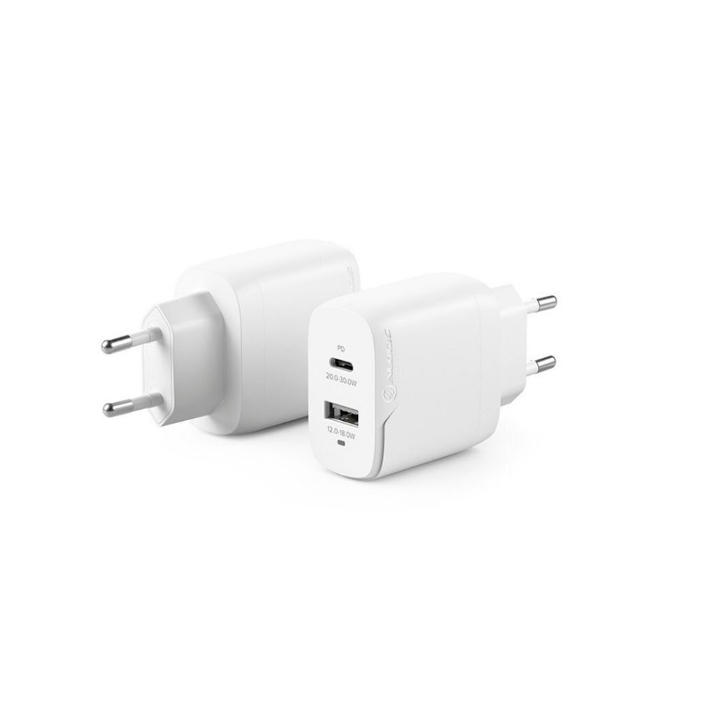 Laadija Alogic Rapid Power GaN 32 W (20 W + 12 W), valge цена и информация | USB adapterid ja jagajad | hansapost.ee