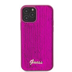 Guess Sequin Script Logo Case for iPhone 12|12 Pro Magenta цена и информация | Чехлы для телефонов | hansapost.ee