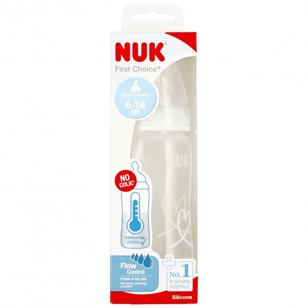 Pudel Nuk First Choice, 6-18 kuud, 300 ml цена и информация | Lutipudelid ja tarvikud | hansapost.ee