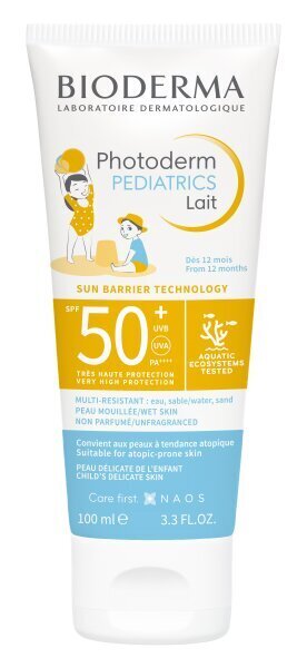 Kaitsepiim lastele Bioderma Photoderm Pediatrics Lait SPF-50+, 100ml цена и информация | Päikesekaitse ja päevitusjärgsed kreemid | hansapost.ee