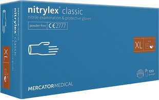 Nitriilkindad MERCATOR Nitrylex Classic XL, 100 tk hind ja info | Töökindad | hansapost.ee