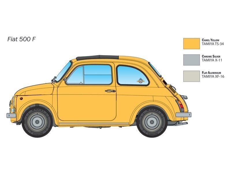 Kokkupandud mudel Italeri Fiat 500 F täiendatud väljaanne 1/12, 4715 hind ja info | Klotsid ja konstruktorid | hansapost.ee