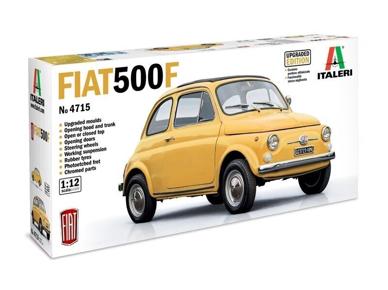 Kokkupandud mudel Italeri Fiat 500 F täiendatud väljaanne 1/12, 4715 цена и информация | Klotsid ja konstruktorid | hansapost.ee