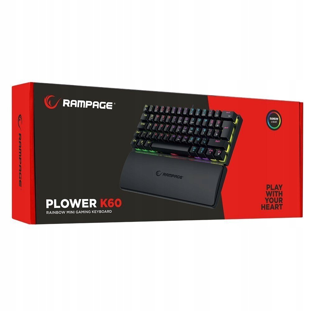 Rampage Plower K60 RMP Blue Switch (PLOWER K60) цена и информация | Klaviatuurid | hansapost.ee