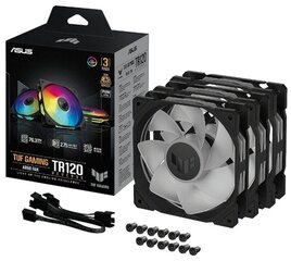 Asus TUF Gaming TR120 Reverse ARGB Black 3 Pack (90DA00D0-B09020) цена и информация | Компьютерные вентиляторы | hansapost.ee