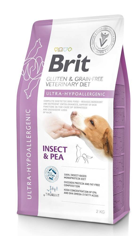 Brit Veterinary Diets Ultra Hypoallergenic putukate ja hernestega täiskasvanud koertele, 2 kg hind ja info | Koerte kuivtoit ja krõbinad | hansapost.ee