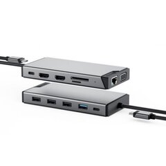 Kontsentraator ALOGIC Dual USB-C Super Hub 10-in-1 Dual HDMI 4K @ 60 Hz, hall hind ja info | USB adapterid ja jagajad | hansapost.ee