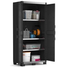 Keter hoiukapp riiulitega Garag XL, must ja hõbedane, 188 cm price and information | Living room cupboards | hansapost.ee