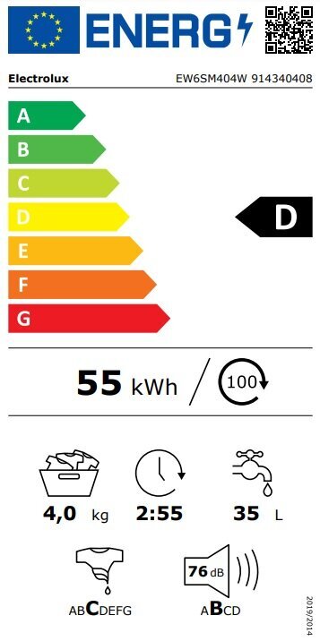 Electrolux EW6SM404W цена и информация | Pesumasinad | hansapost.ee