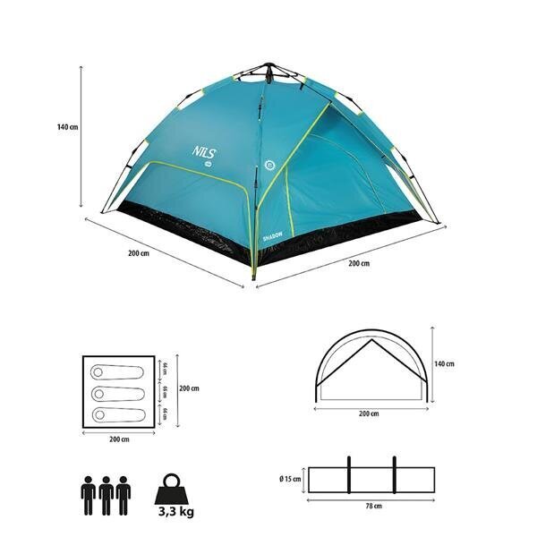 Nils Camp telk, sinine hind ja info | Telgid | hansapost.ee