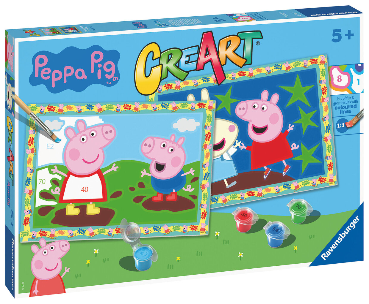 Värvi numbrite järgi komplekt Ravensburger CreArt Peppa Pig цена и информация | Maalimiskomplektid numbrite järgi | hansapost.ee