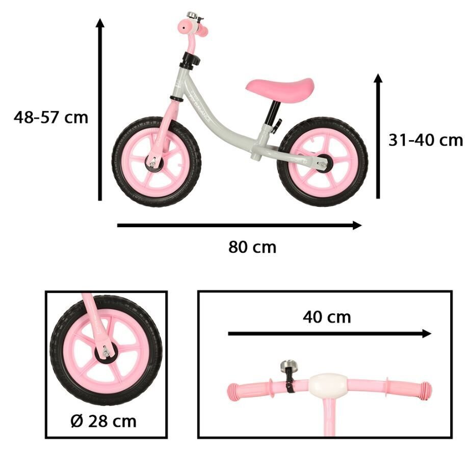 Trike Fix Balance krossiratas valge ja roosa hind ja info | Jooksurattad lastele | hansapost.ee