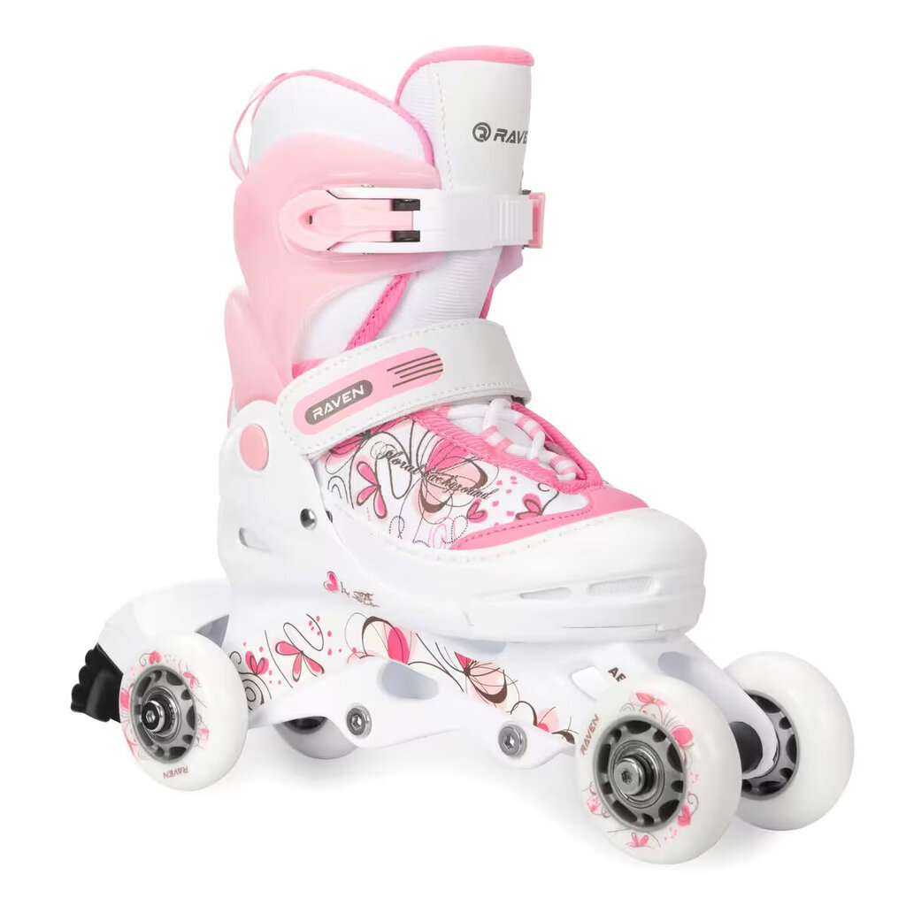 Rulluisud 3in1 Raven Laguna White/Pink, 30-33 hind ja info | Rulluisud ja tarvikud | hansapost.ee